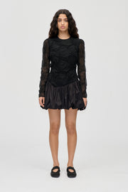 Stine Goya Balloon Long Sleeve Short Dress Dress Smocked Flowers