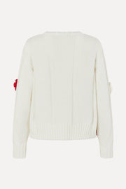Stine Goya Crewneck Cable Cardigan Knit White