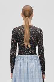 Stine Goya Elastic Long Sleeve Top Top Magnolia Garden