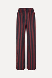 Stine Goya Elasticated Long Pants Pants Navy and Burgundy Wallpaper Stripes