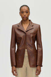 Stine Goya Fitted Single Breasted Jacket Outerwear Cocoa
