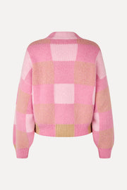 Stine Goya Gingham Check Sweater Knit Pink Gingham Check