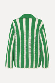 Stine Goya Knit Collar Cardigan Knit Green Stripes
