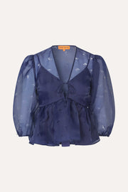 Stine Goya Long Sleeve Bow Top Top Ditzy Floral