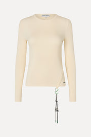 Stine Goya Long Sleeve Carabiner Rib Top Top White