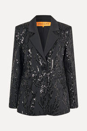 Stine Goya Long Sleeve Fitted Blazer Jacket Abstract Embellishment