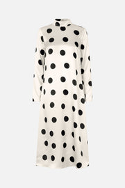 Stine Goya Long Sleeve Midi Dress Dress Black Dots
