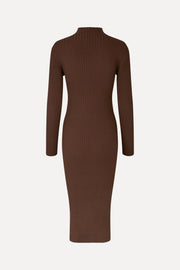 Stine Goya Long Sleeve Turtleneck Knit Dress Dress Coffee Brown