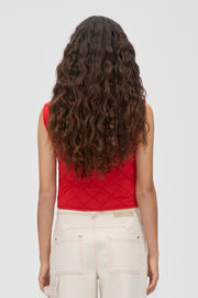 Stine Goya Peplum Collar Jacket Outerwear Natural / Contrast Red