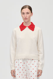Stine Goya Polo Knit Knit Cream / Red
