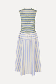Stine Goya Smocked Gathered Tank Dress Dress Pastel Stripes