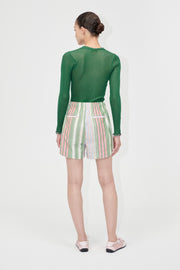 Stine Goya Structured Shorts Shorts Forest Stripe