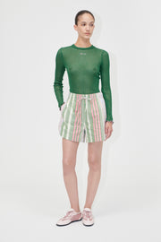 Stine Goya Structured Shorts Shorts Forest Stripe