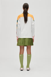 Stine Goya Windbreaker Pleated Skirt Skirt Green Stripes / Pink