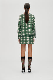 Stine Goya Asymmetric Gathered Ruffle Mini Skirt Skirt Checkered Wave