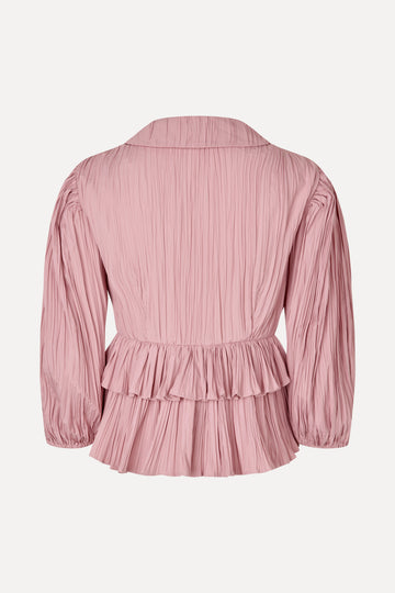 Stine Goya Balloon Sleeve Tie Top Top Pink Nectar