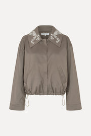 Stine Goya Blouson Eyelet Bomber Jacket Cherries On A Paisley