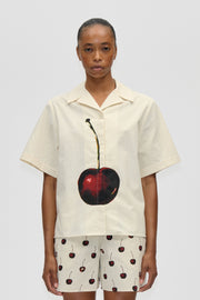 Stine Goya Bowling Collar Shirt Top Cherry