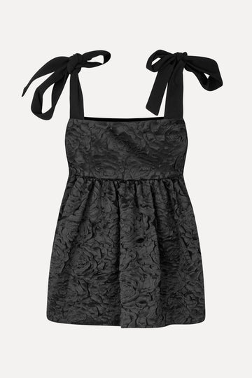 Stine Goya Contrasted Tie Top Top Jet Black