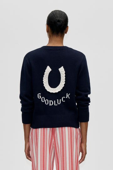Stine Goya Crewneck Button-up Cardigan Knit Lucky Horse