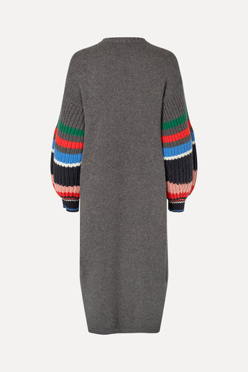 Stine Goya Crewneck Chunky Sleeve Dress Knit Chunky Stripes