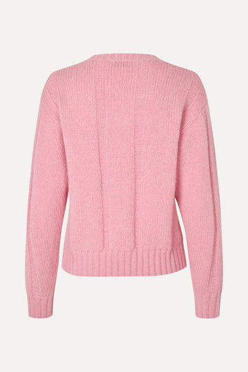 Stine Goya Crewneck Motif Sweater Knit Light Pink