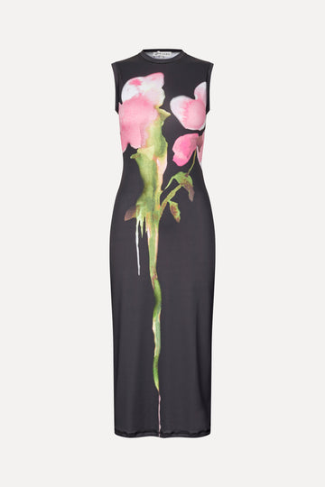 Stine Goya Elastic Tank Crewneck Dress Dress Melting Flowers