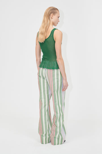 Stine Goya Elasticated Long Pants Pants Forest Stripe