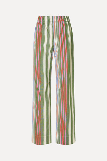 Stine Goya Elasticated Long Pants Pants Forest Stripe
