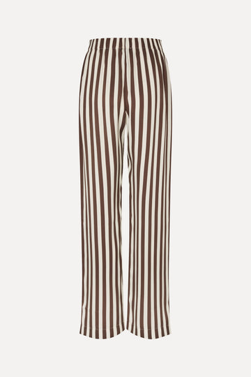 Stine Goya Elasticated Long Pants Pants Ivory Stripes