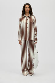 Stine Goya Elasticated Long Pants Pants Ivory Stripes