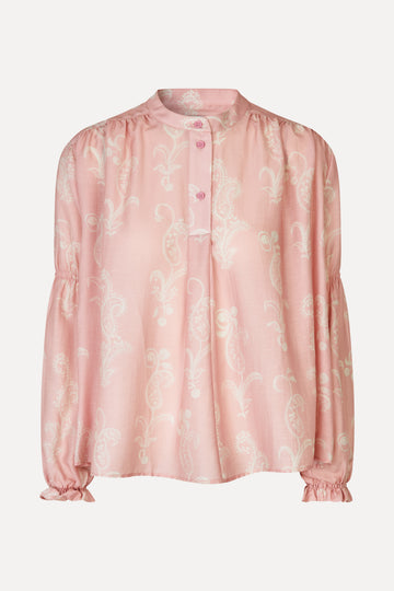 Stine Goya Elasticated Long Sleeve Top Top Cherries On A Paisley