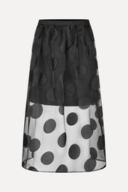 Stine Goya Elasticated Waistband Midi Skirt Skirt Dotted Black