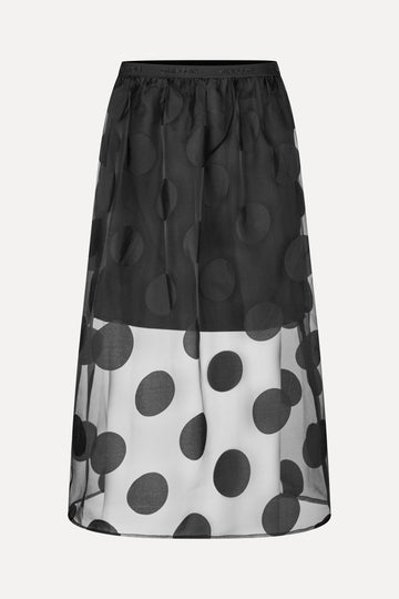 Stine Goya Elasticated Waistband Midi Skirt Skirt Dotted Black