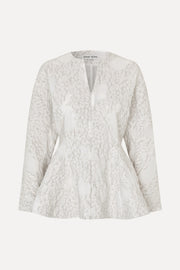 Stine Goya Flared Hem Zip-Up Top Top Stone Grey