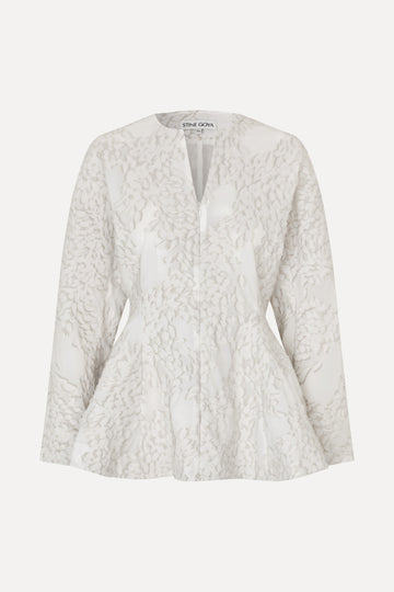 Stine Goya Flared Hem Zip-Up Top Top Stone Grey