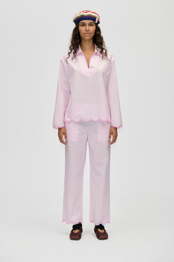 Stine Goya Flowy Elasticated Waist Pants Pants Muted Blush