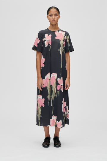 Stine Goya Flowy Short Sleeve Midi Dress Dress Melting Flowers