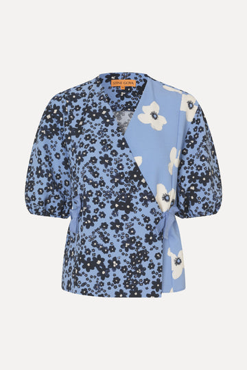 Stine Goya Gathered Tie Short Sleeve Top Top Night Ditzy Floral / Day Ditzy Floral