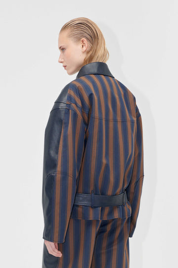 Stine Goya Hybrid Biker Jacket Jacket Midnight Stripes