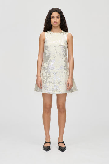 Stine Goya Kick Pleat Mini Dress Dress Lurex Garden