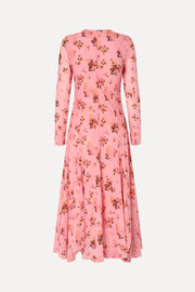 Stine Goya Long Sleeve Ruffling Midi Dress Dress Pink Magnolias