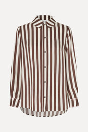 Stine Goya Long Sleeve Shirt Top Ivory Stripes