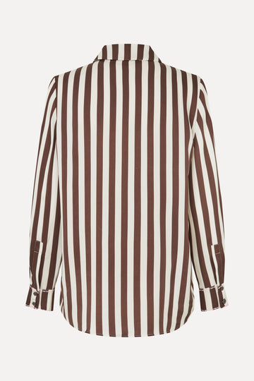 Stine Goya Long Sleeve Shirt Top Ivory Stripes