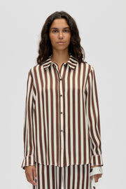 Stine Goya Long Sleeve Shirt Top Ivory Stripes