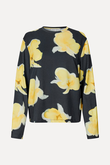 Stine Goya Long Sleeve T-Shirt Top Yellow Petunias