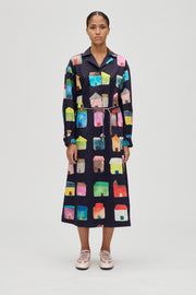 Stine Goya Long Sleeve Workwear Midi Dress Dress Refugios