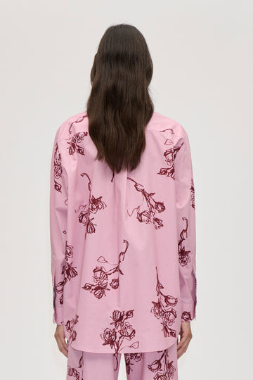Stine Goya Loose Long Sleeve Shirt Top Rose On Rose