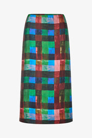 Stine Goya Midi Skirt With Elasticated Waist Skirt Watercolor Checks