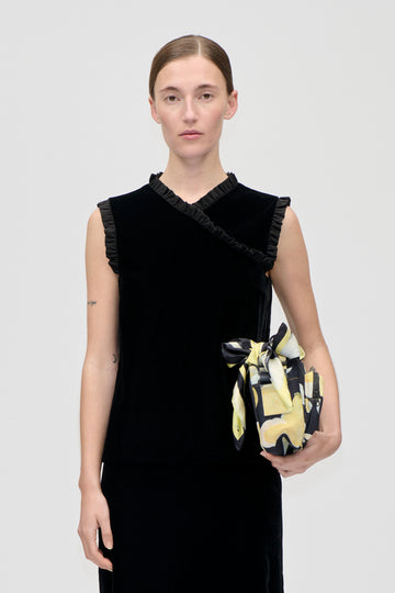 Stine Goya Mini Ruffle Top Top Black